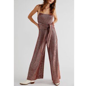 NWT FREE PEOPLE Shimmer and Shine Jumpsuit / Ginger Snap-size Large